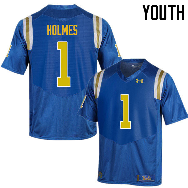 Youth #1 Darnay Holmes UCLA Bruins Under Armour College Football Jerseys Sale-Blue